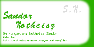 sandor notheisz business card